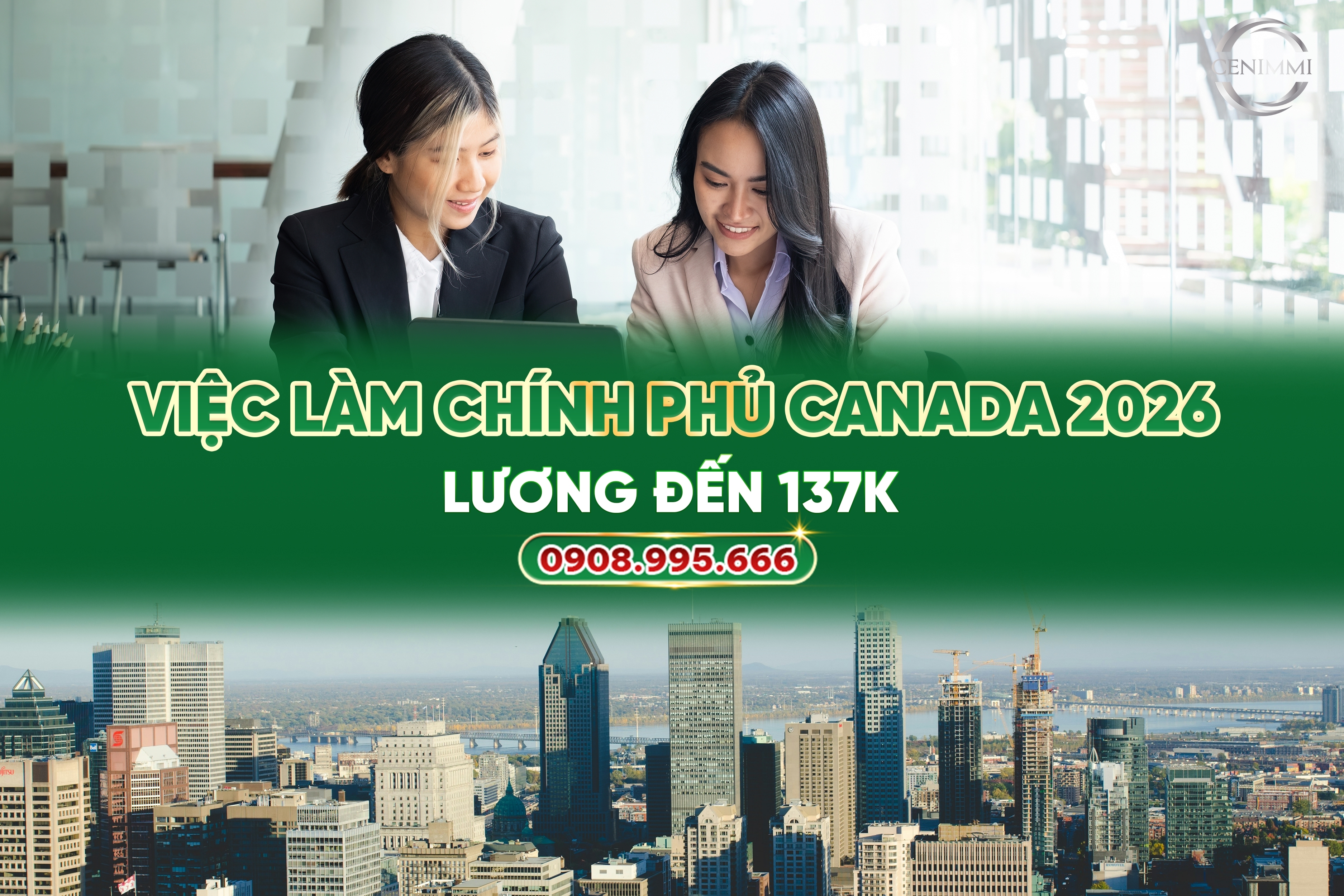 Việc làm chính phủ Canada 2026 lương đến 137K