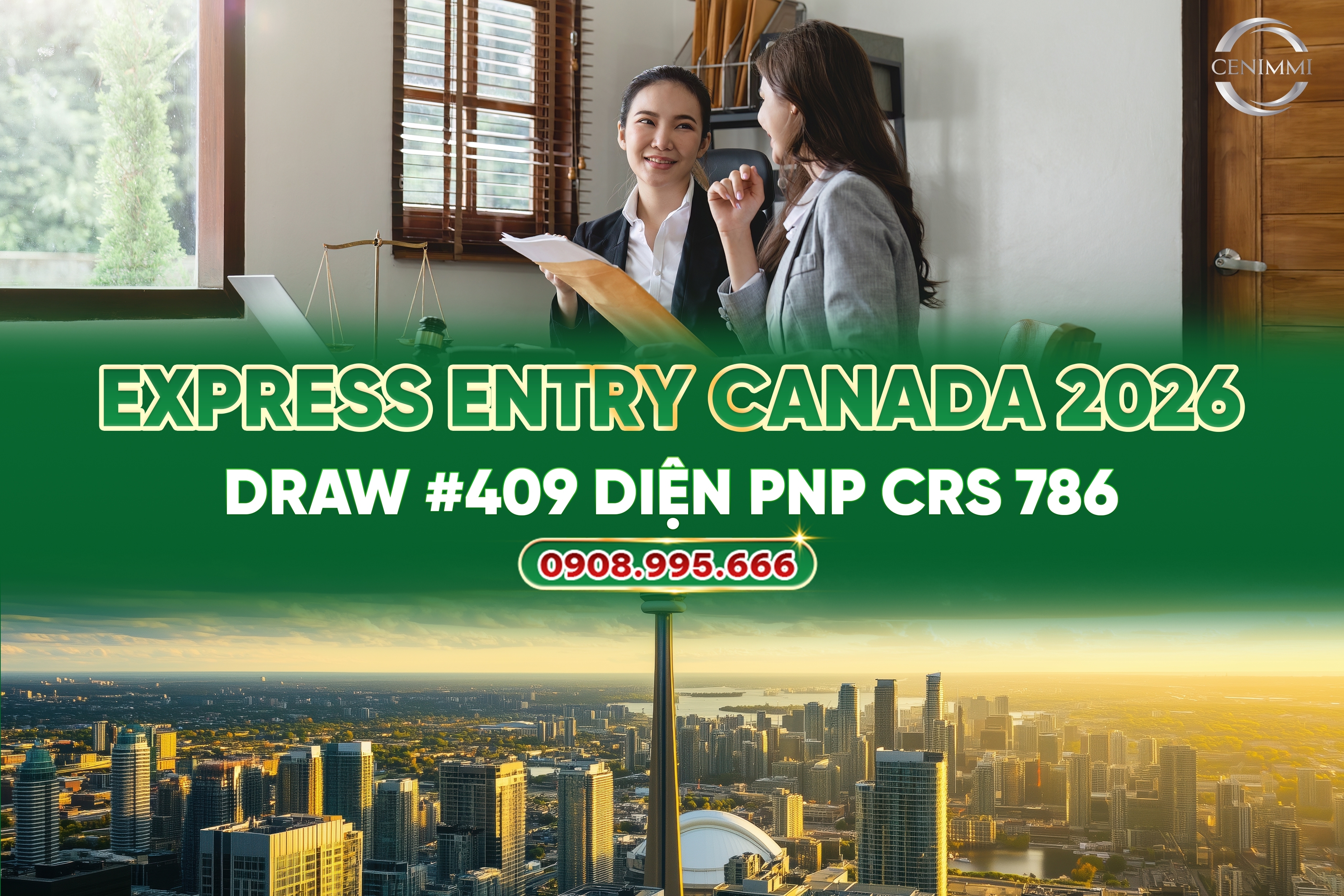 Express Entry Canada 2026: Draw #409 diện PNP CRS 786 