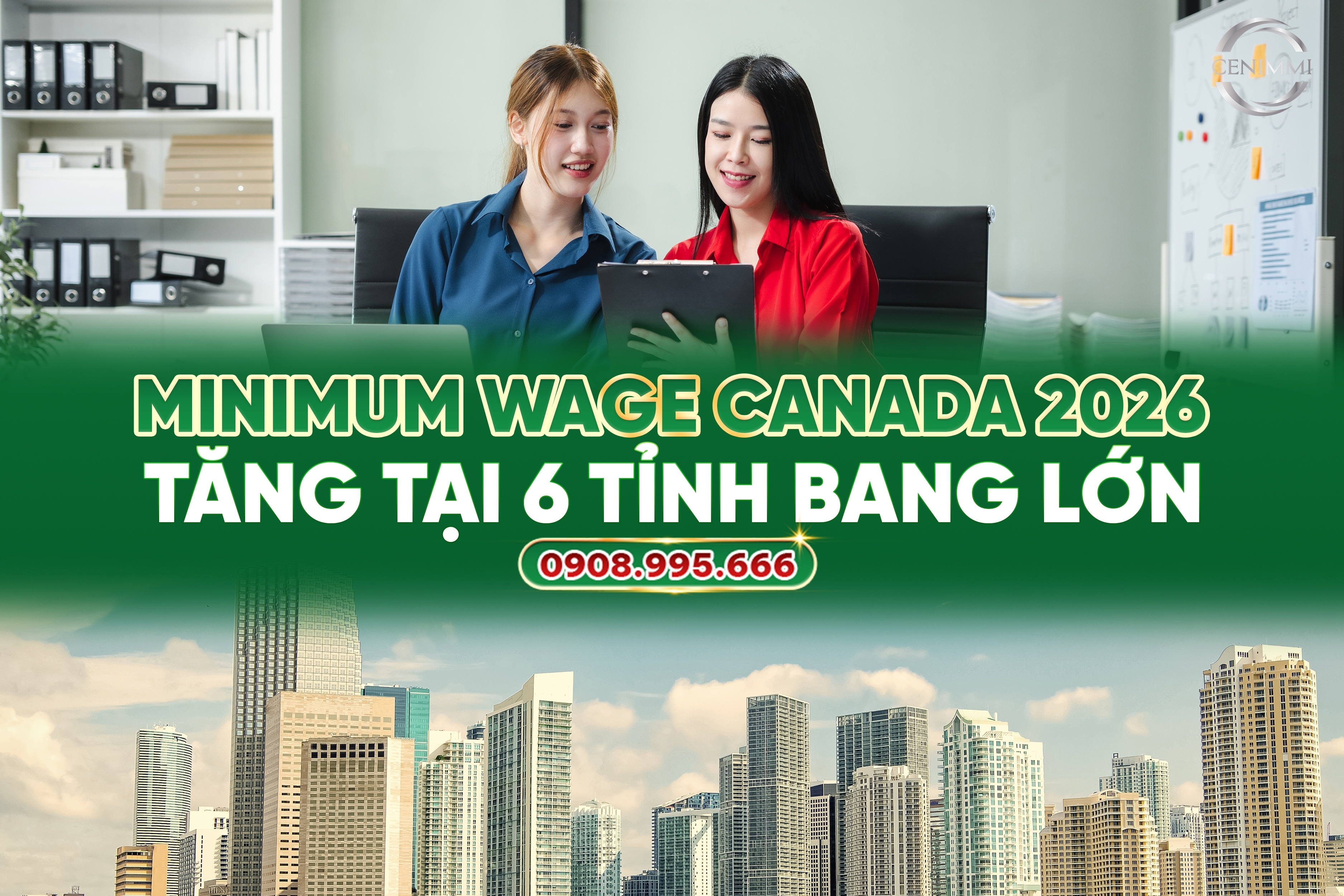 Minimum Wage Canada 2026 tăng tại 6 tỉnh bang lớn
