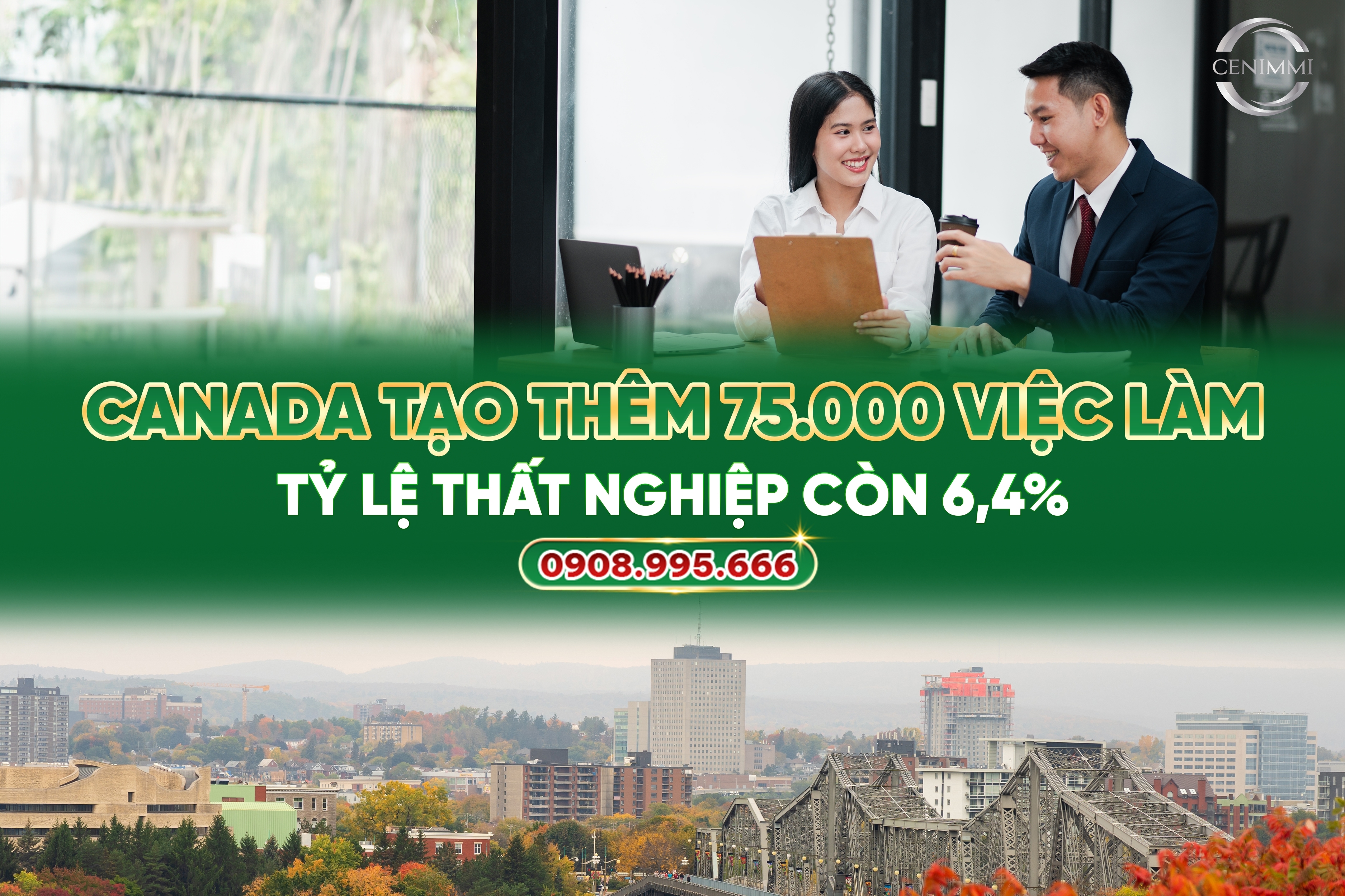 Canada tạo thêm 75.000 việc làm tỷ lệ thất nghiệp còn 6,4%