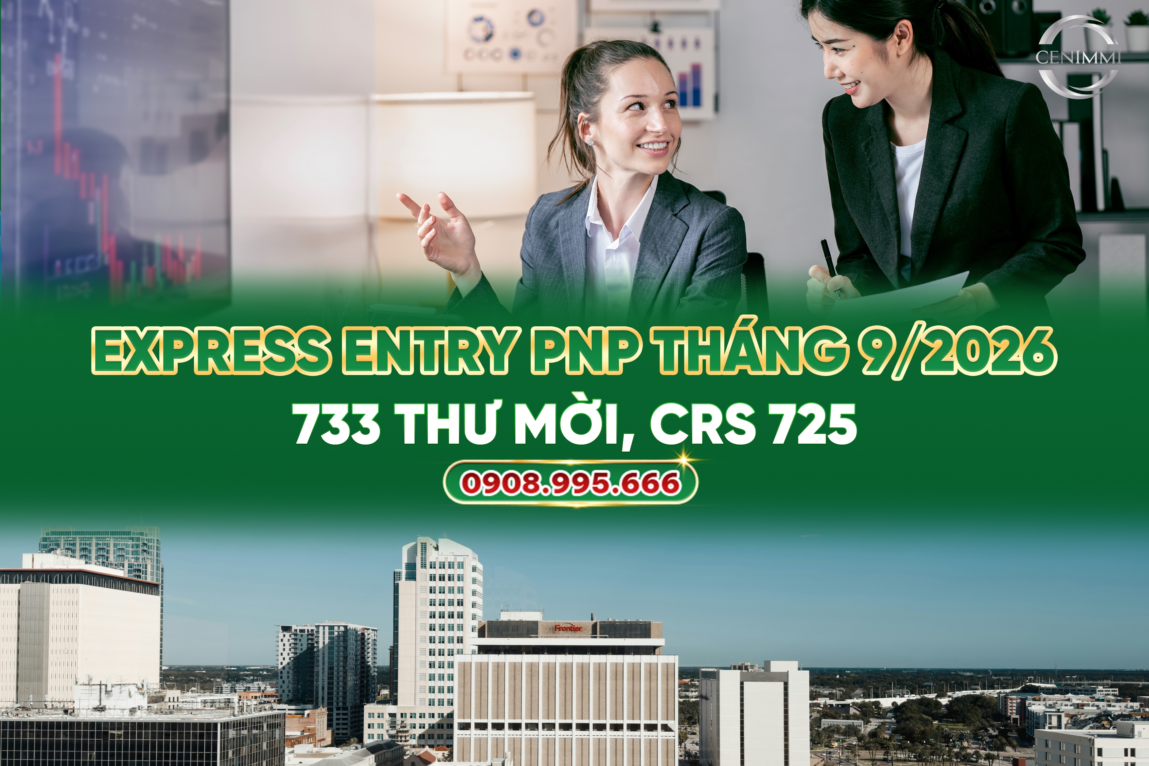 Express Entry PNP tháng 9/2026: 733 thư mời, CRS 725