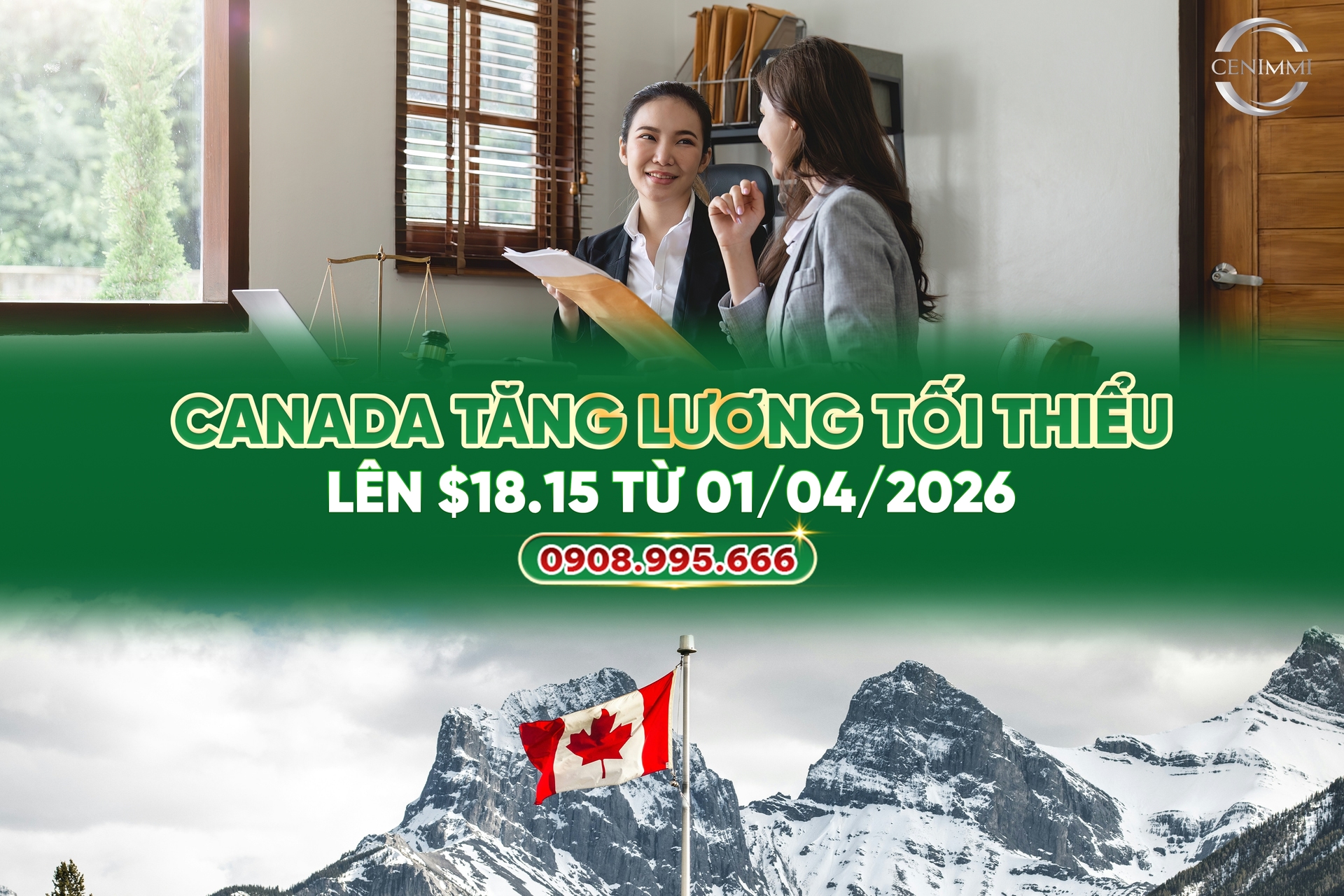 Canada tăng lương tối thiểu lên $18.15 từ 01/04/2026